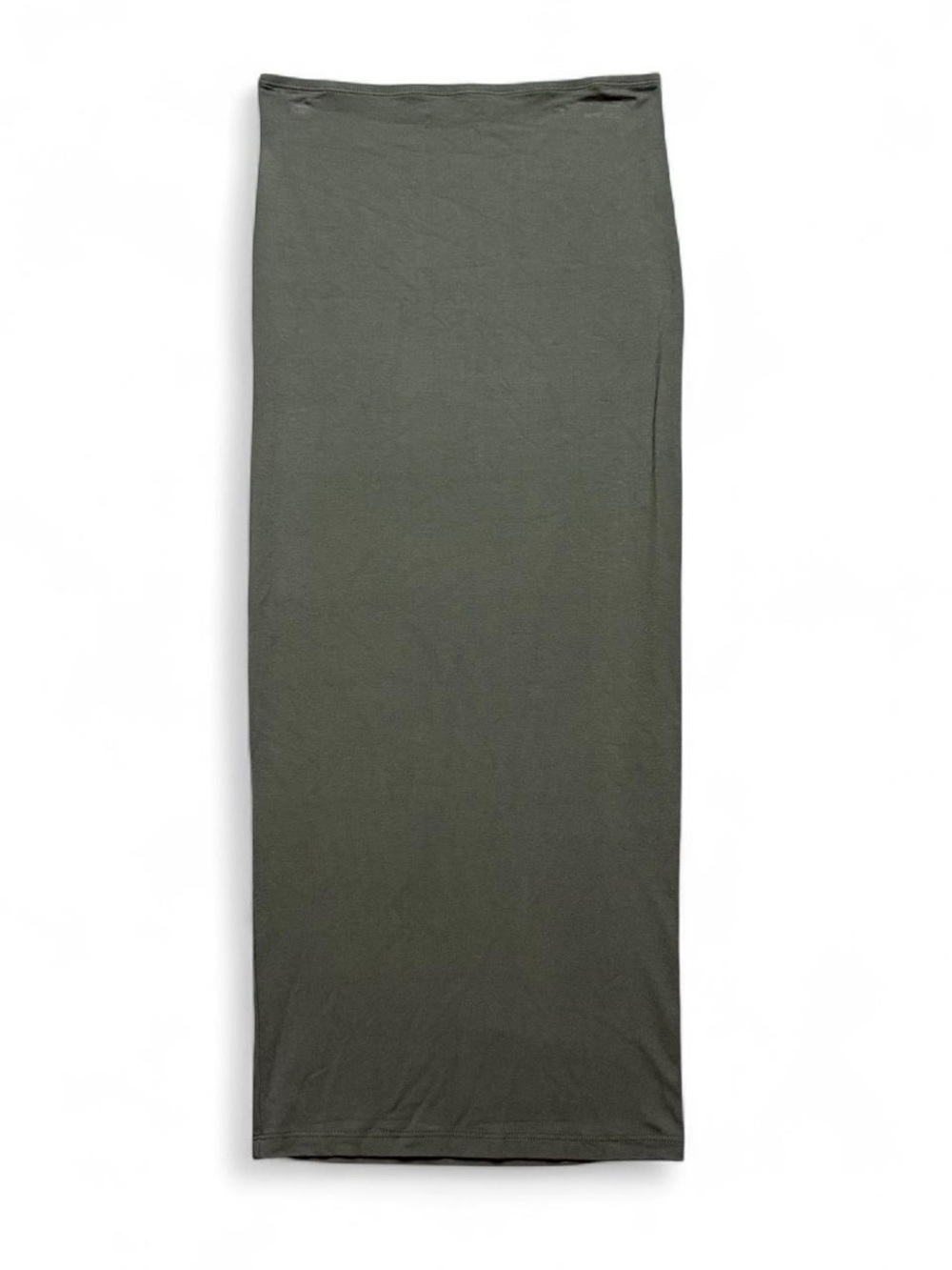 Mimu Maxi Olive Green Maxi Skirt Minimalist Stretch Y2K Womens Size S
